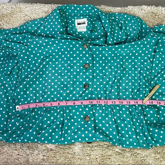 Vintage Leslie Fay Robin’s Egg Blue Dot Dress 8 - Picture 9 of 14